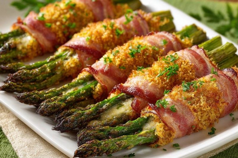 Knusprige Spargel-Bacon-Röllchen