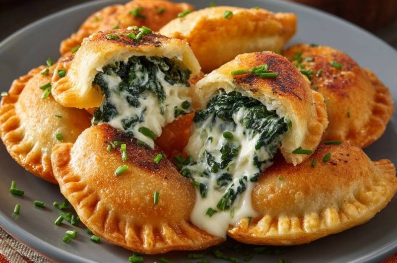 Knusprige Spinat-Käse-Teigtaschen