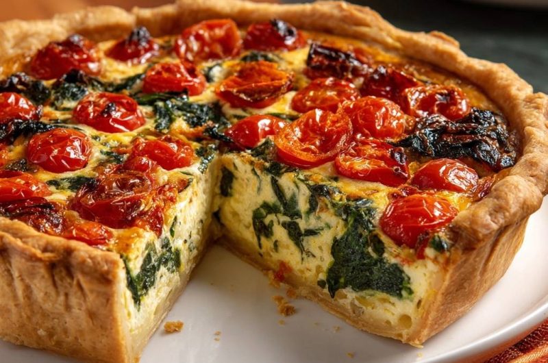 Knusprige Spinat-Tomaten-Quiche