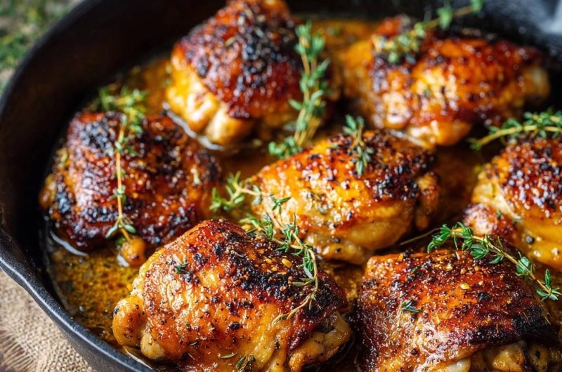 Knusprige Thymian-Hähnchenschenkel