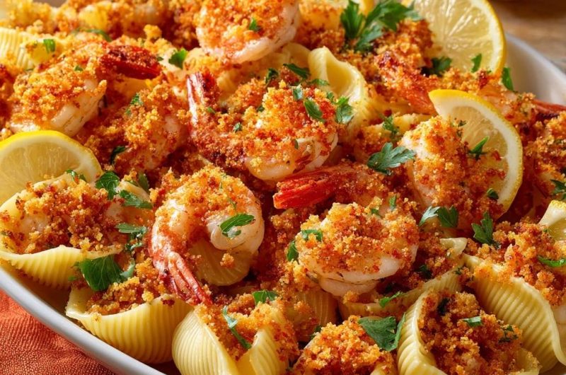 Knusprige Zitronen-Garnelen mit Conchiglie