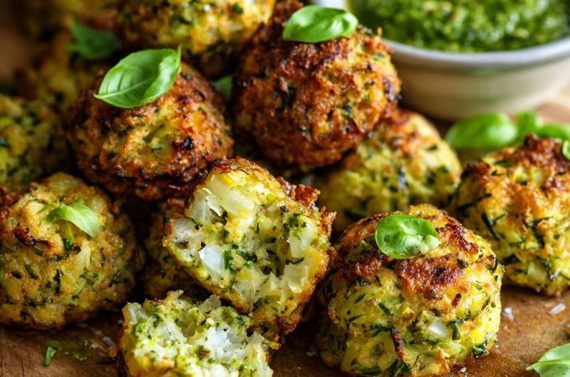 Knusprige Zucchini-Parmesan-Bällchen