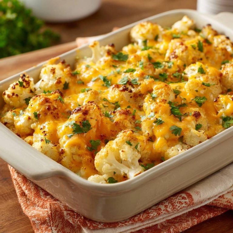 Knuspriger Käse-Blütenkohl-Auflauf (Nie wieder wässriger Blumenkohl!)