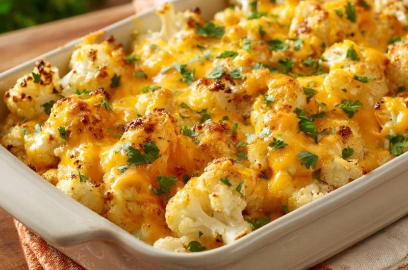 Knuspriger Käse-Blütenkohl-Auflauf (Nie wieder wässriger Blumenkohl!)