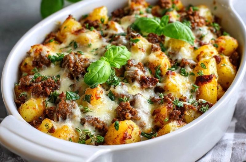 Knuspriger Kartoffel-Hack-Auflauf