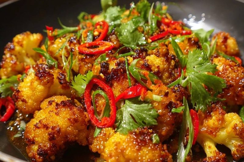 Knuspriger Sticky Blumenkohl