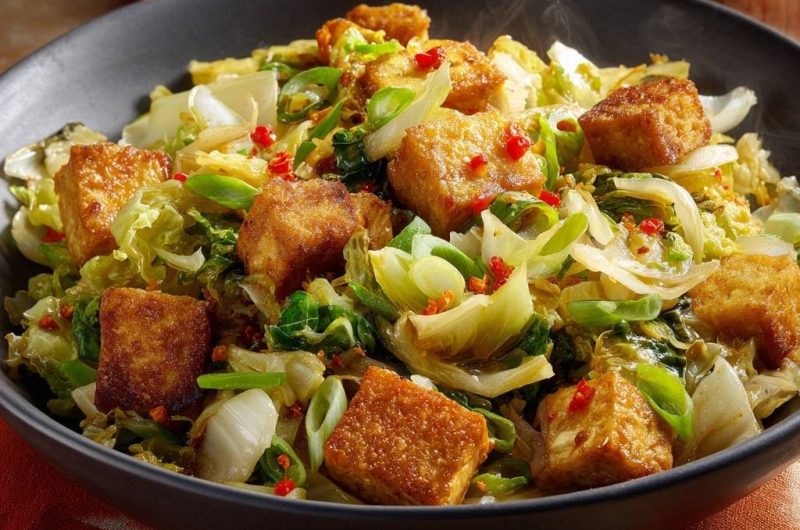 Knuspriger Tofu mit Pak Choi (Nie wieder matschiger Tofu!)