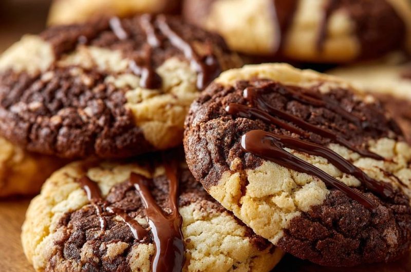 Marmorierte Schokoladenkekse (Nie wieder flache Kekse!)