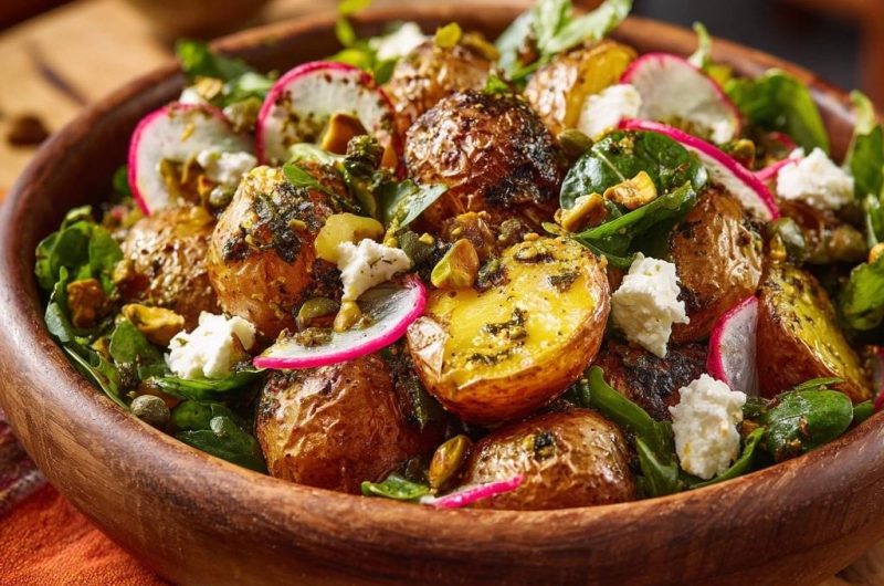 Mediterraner Röstkartoffelsalat mit Feta