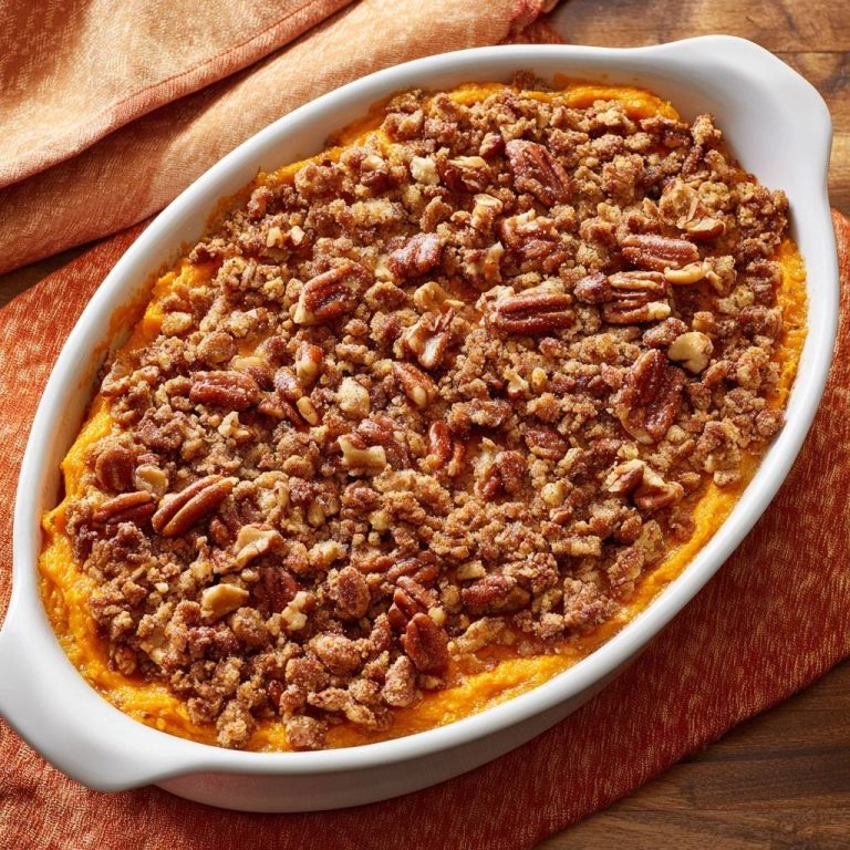 Süßkartoffel-Auflauf mit Pekannuss-Streuseln (Nie wieder matschig!)