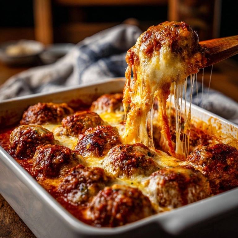 Saftiger Hackbällchen-Auflauf mit Käse