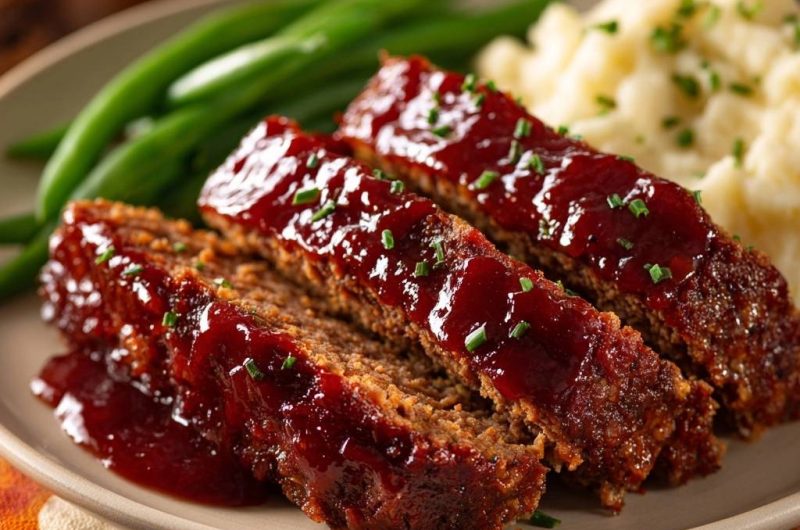 Saftiger Rinderhackbraten mit Glasur