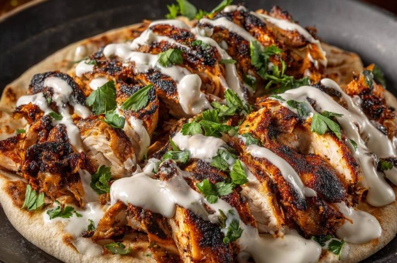 Saftiges Shawarma-Hähnchen auf Fladenbrot