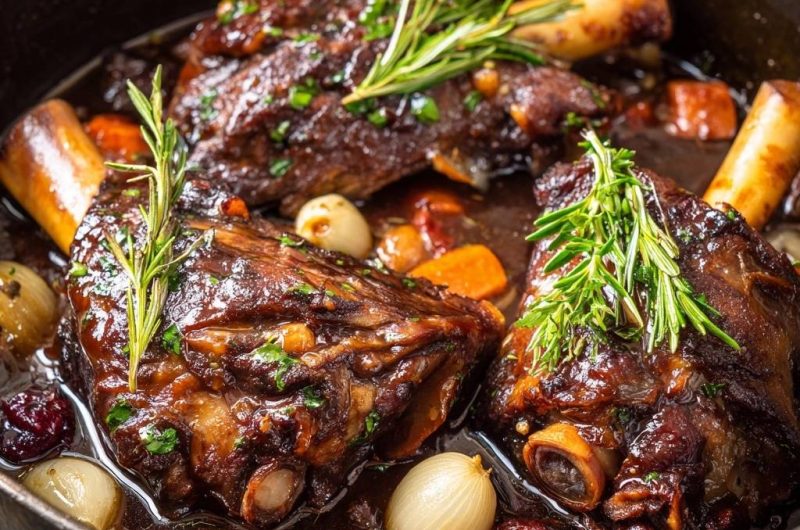 Schmorzartes Lamm mit Rosmarin, Karotten & Cranberries