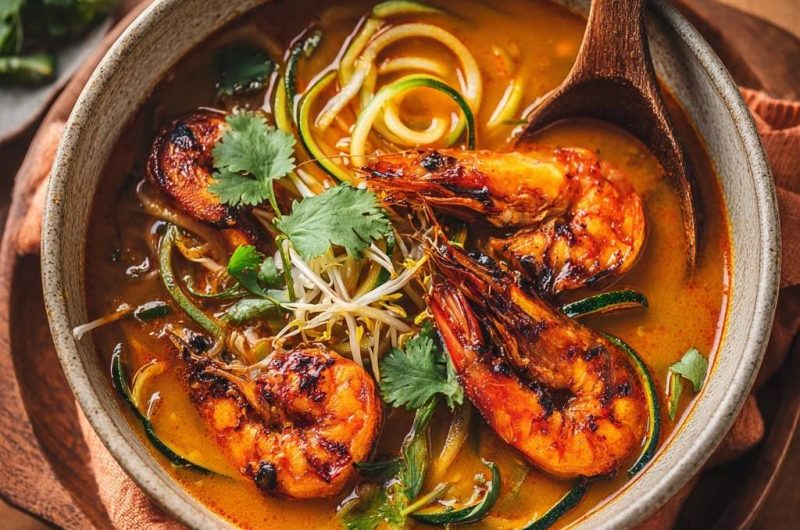 Thailändisches Garnelen-Curry mit Zucchini-Nudeln
