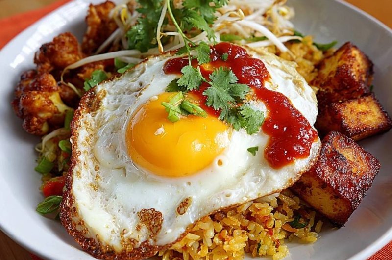 Würziger Nasi Goreng mit Tofu & Blumenkohl