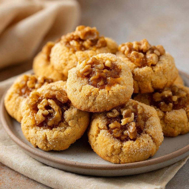 Walnuss-Karamell-Thumbprints: Knusprig & auslaufsicher