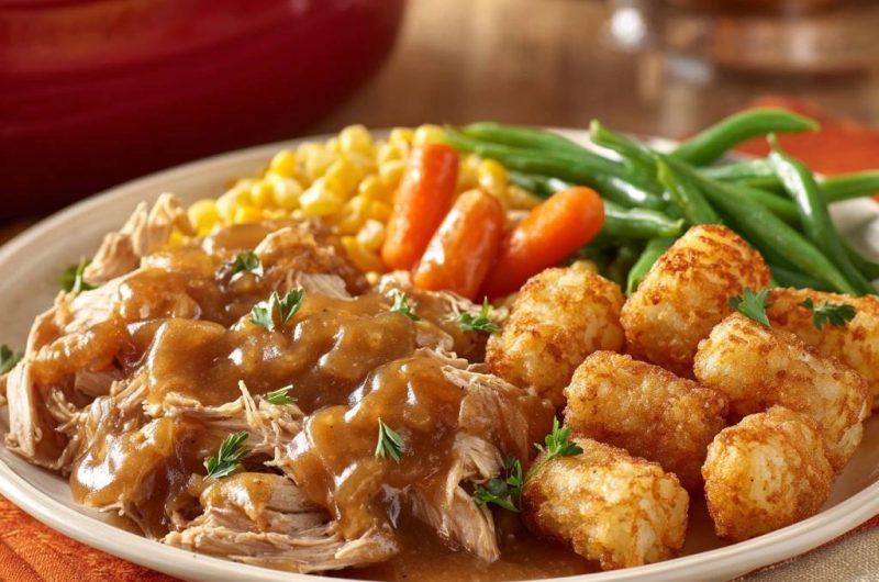 Zarter Puten-Zupfbraten mit Knusper-Tots