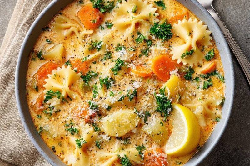 Farfalle-Kartoffel-Karottensuppe