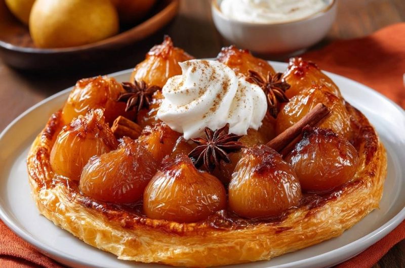 Glasiertes Birnen-Blatteig-Dessert