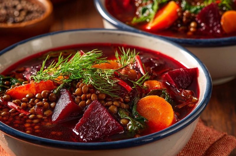 Rote-Bete-Linsensuppe