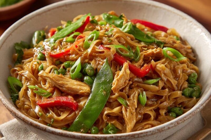 Asiatische Hähnchen-Nudelpfanne