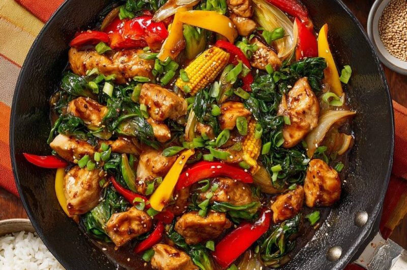 Bunte Hähnchen-Gemüse-Pfanne