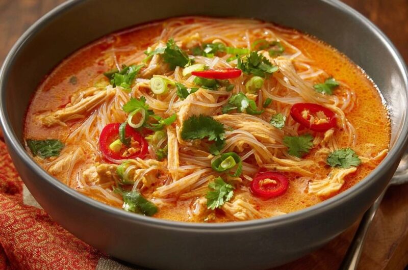 Cremige Kokos-Curry-Suppe mit Hähnchen