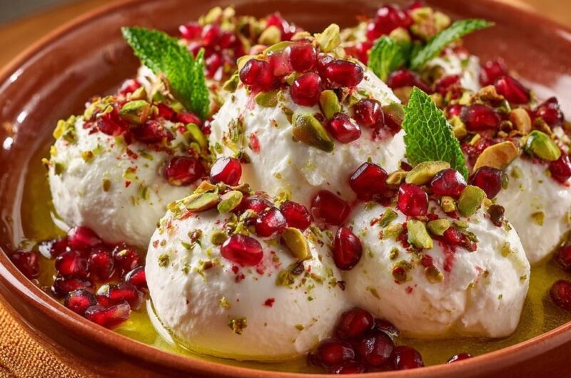 Cremige Labneh-Bällchen mit Granatapfel