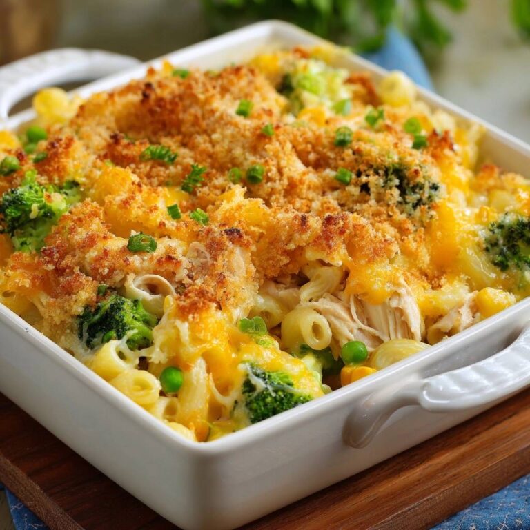 Cremiger Brokkoli-Hähnchen-Auflauf (Anti-Matsche-Boden)
