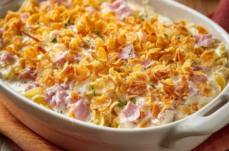 Cremiger Schinken-Nudel-Auflauf