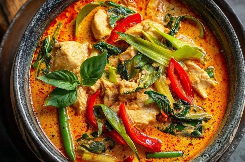 Cremiges Rotes Thai-Curry mit Hähnchen