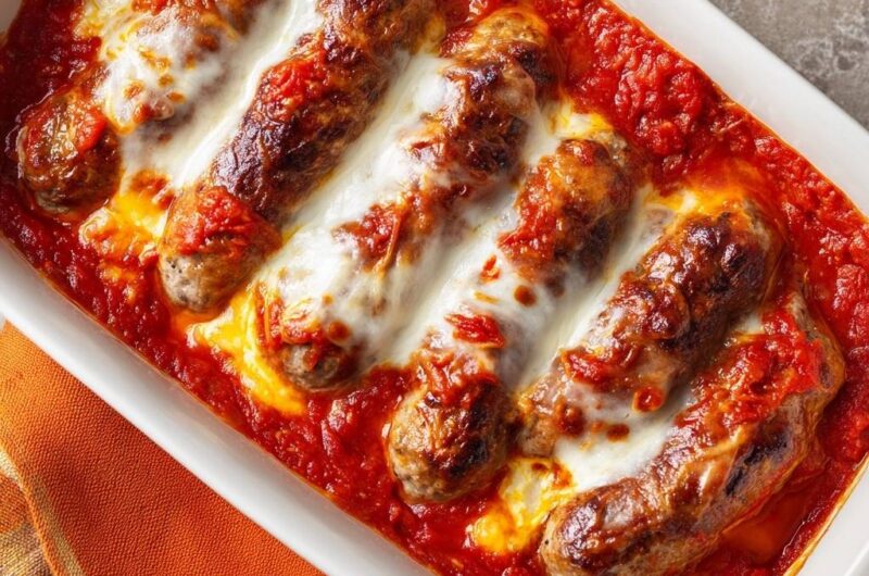 Deftiger Wurst-Auflauf in Tomatensoße