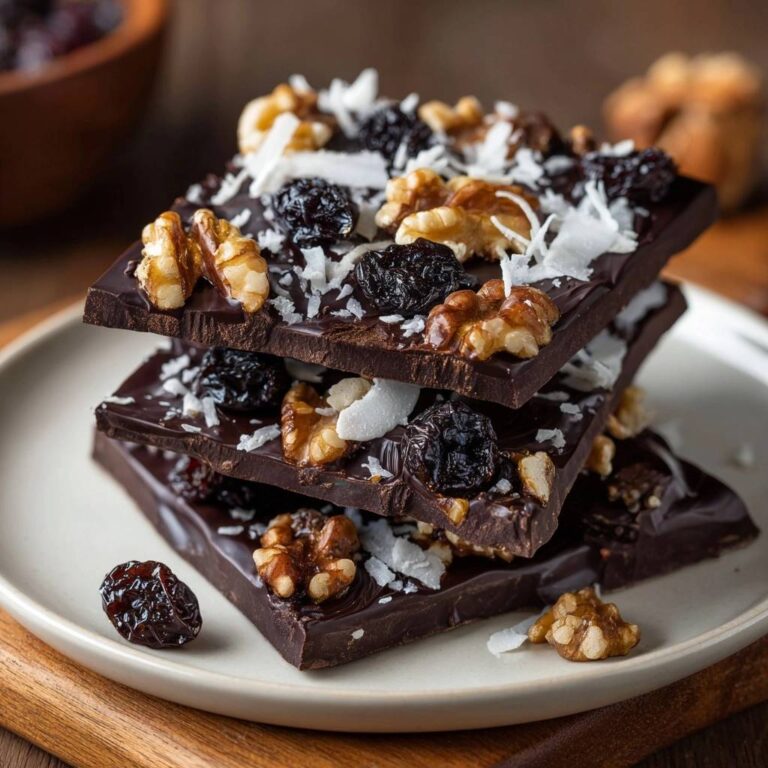 Dunkle Schokoladen-Bruchstücke mit Walnüssen selber machen