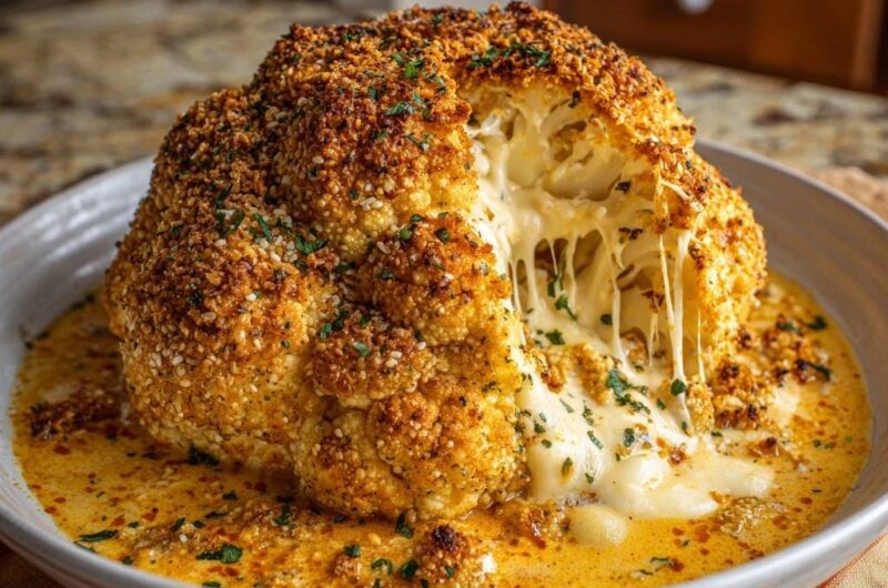 Ganzer Parmesan-Blumenkohl aus dem Ofen