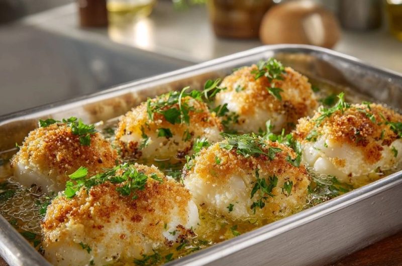 Gebackener Kabeljau mit Kräuterkruste