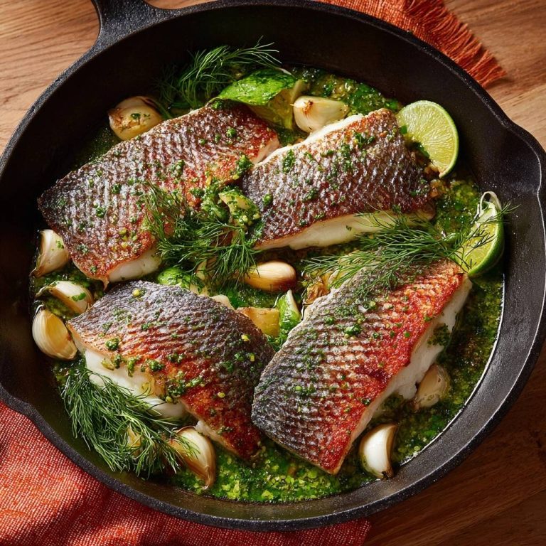 Gebratener Wolfsbarsch mit Kräuter-Limetten-Butter