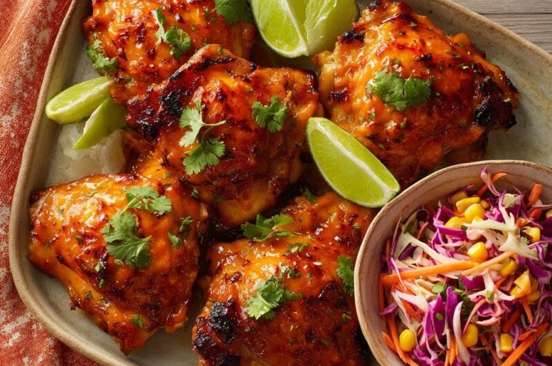 Glasierte Hähnchenschenkel mit Limette