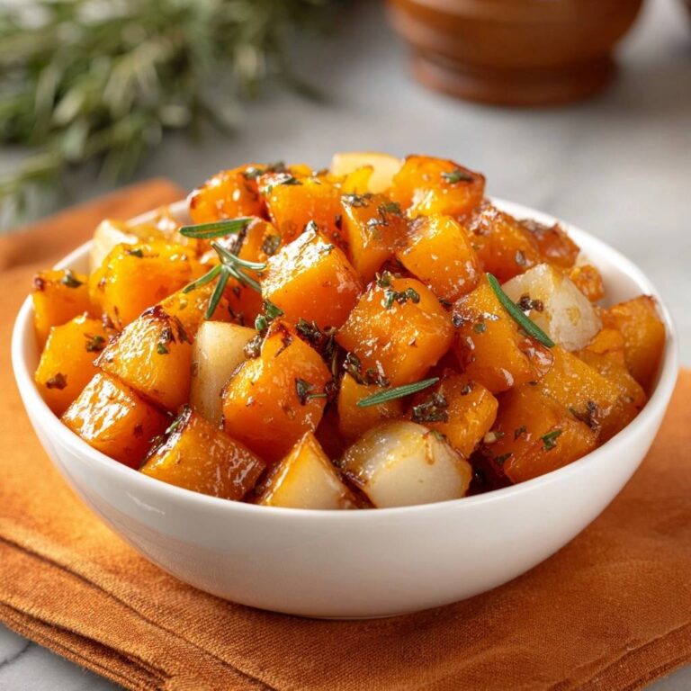 Glasierter Honig-Kürbis mit Birnen und Rosmarin