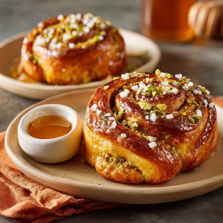 Goldene Pistazien-Honig-Schnecken: Saftig & Fluffig