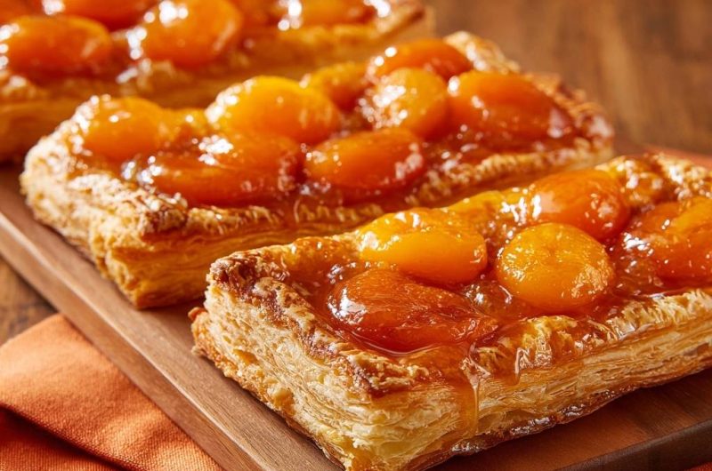 Goldgelbe Aprikosen-Blätterteig-Schnitten