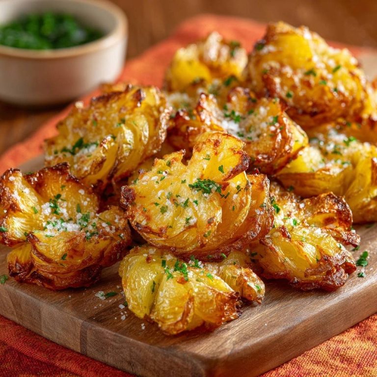 Goldgelbe Quetschkartoffeln aus dem Ofen: Extrem knusprig