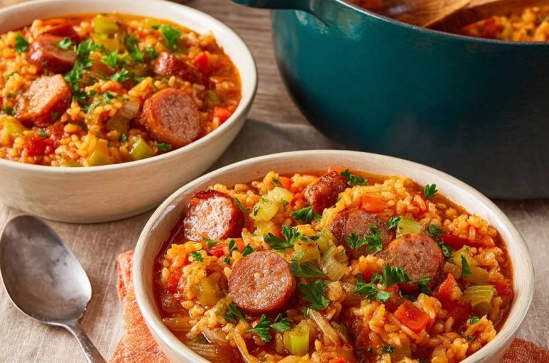 Herzhafte Jambalaya mit Wurst