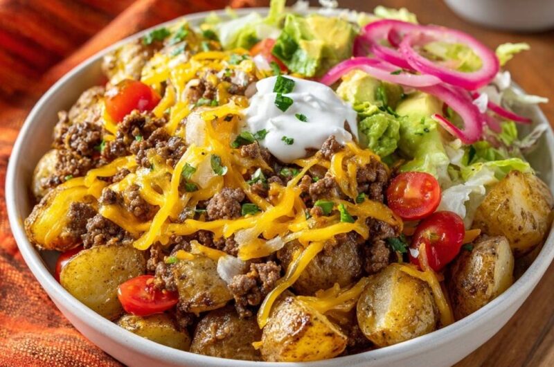 Herzhafte Taco-Kartoffel-Bowl