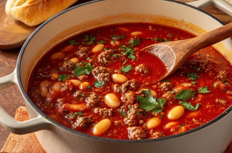 Herzhafter Bohneneintopf mit Rinderhack