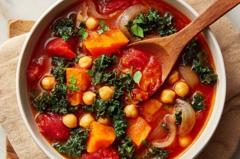 Herzhafter Kichererbsen-Eintopf mit Grünkohl