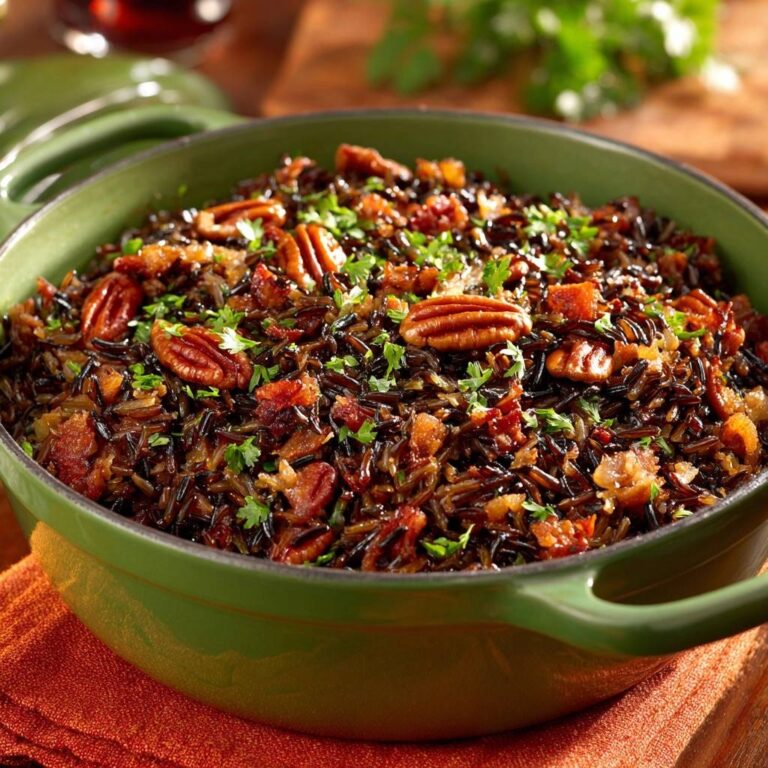 Herzhafter Wildreis-Topf mit Pekannüssen