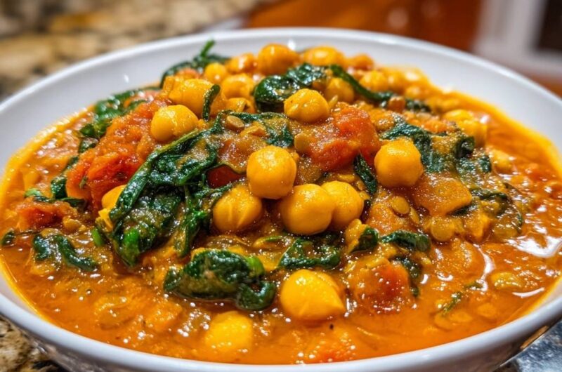 Herzhaftes Kichererbsen-Spinat-Curry
