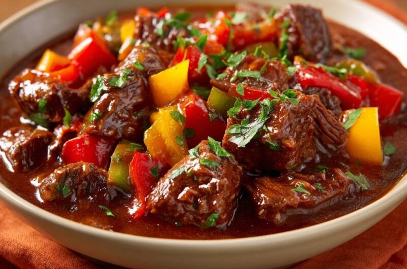 Herzhaftes Rindergulasch mit Paprika