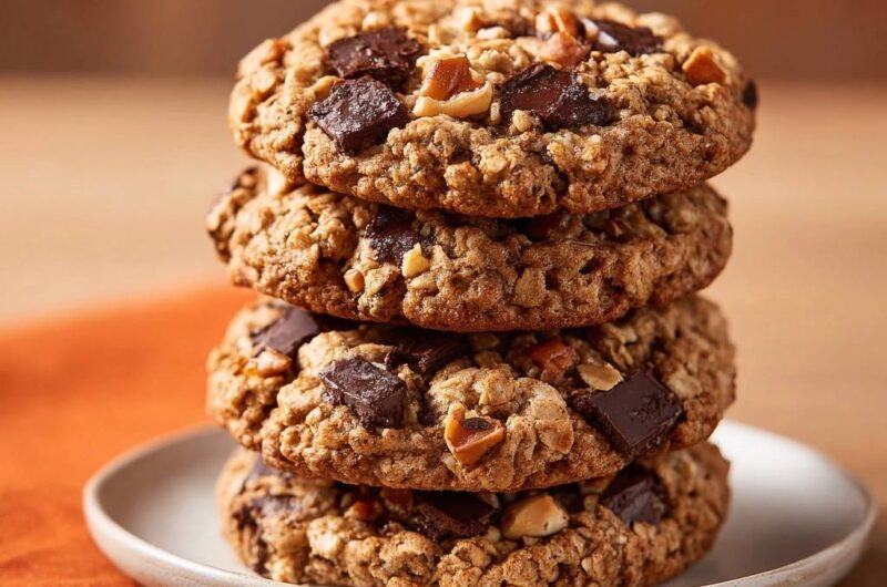 Rustikale Haferflocken-Cookies mit Schokostücken
